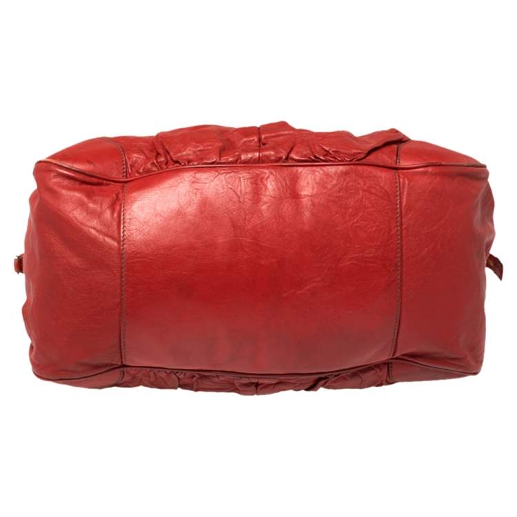 Pre Owned Dolce & Gabbana Red Leather XX Anniversary Edition Bag