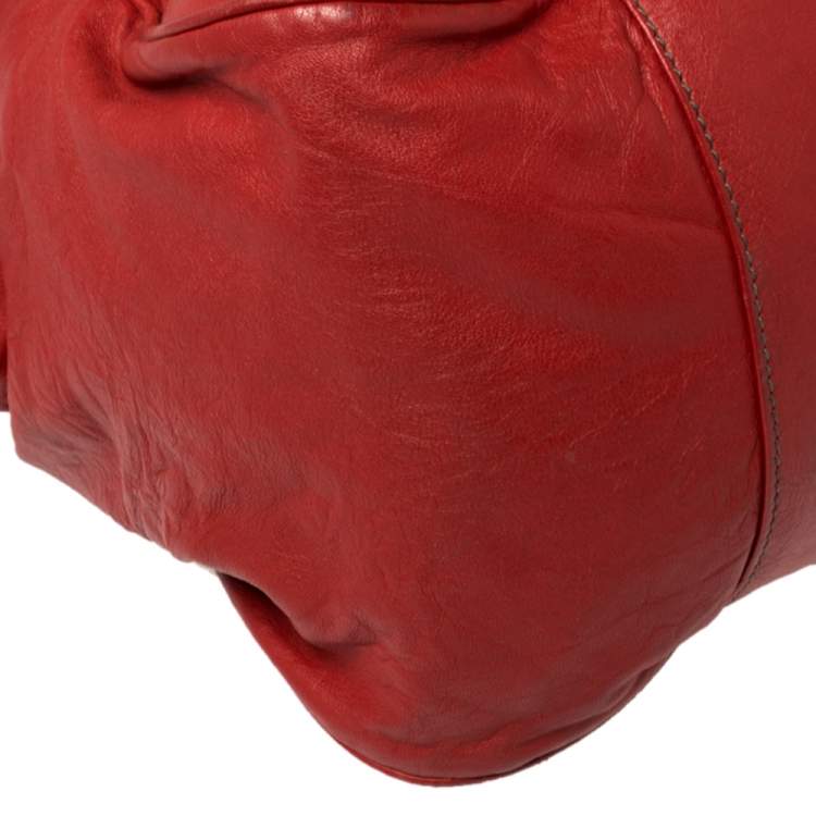 Pre Owned Dolce & Gabbana Red Leather XX Anniversary Edition Bag