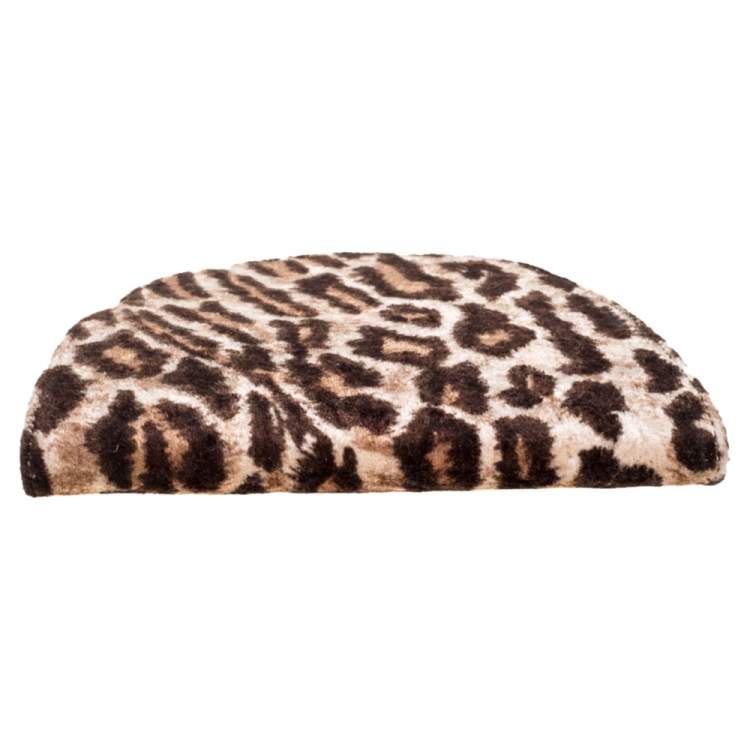 Pre Owned Dolce & Gabbana Brown Leopard Print Velvet Clutch