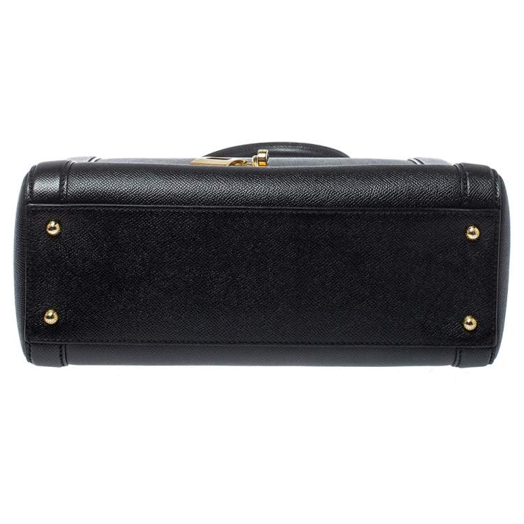 Pre Owned Dolce & Gabbana Black Leather Padlock Top Handle Bag