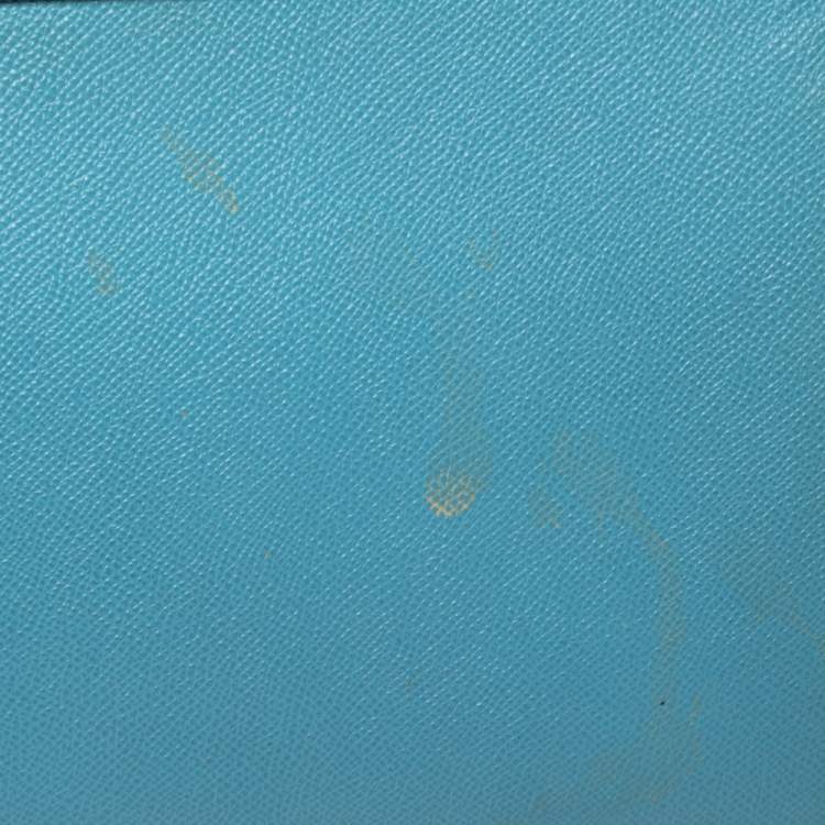 Pre Owned Dolce & Gabbana Baby Blue Leather Medium Miss Sicily Top Handle Bag