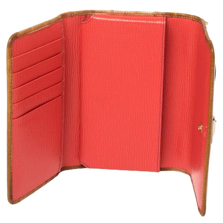 Pre Owned Dolce & Gabbana Multicolor Eel Leather and Snakeskin Miss Sicily Von Wallet on Chain