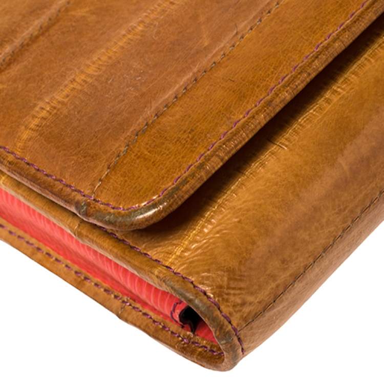 Pre Owned Dolce & Gabbana Multicolor Eel Leather and Snakeskin Miss Sicily Von Wallet on Chain
