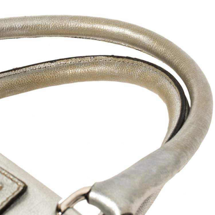 Pre Owned Dolce & Gabbana Silver Leather Miss Biz Satchel