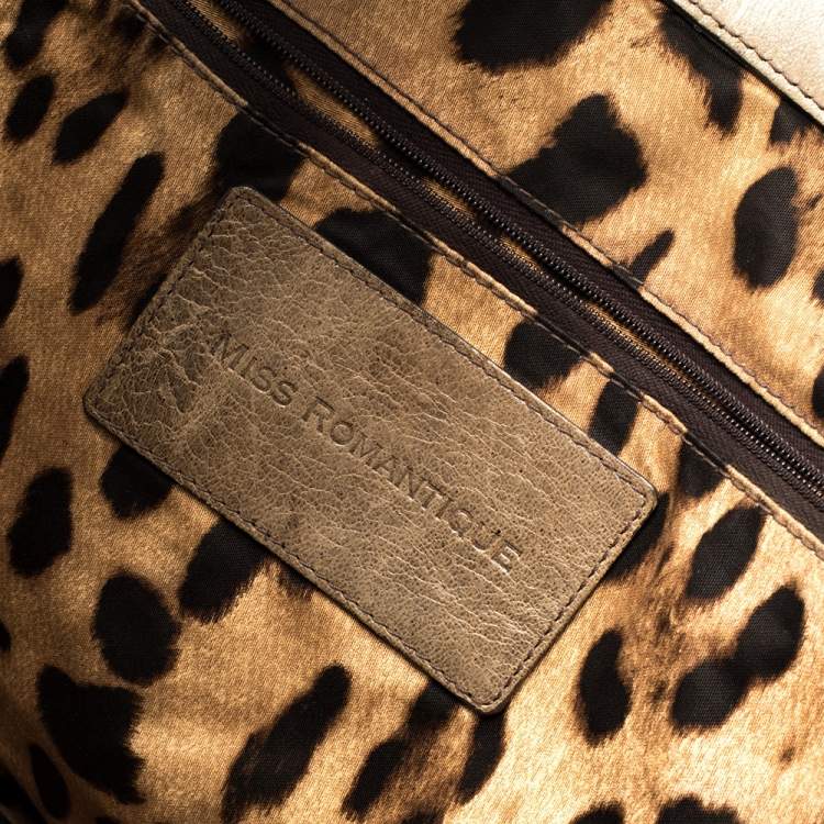 Pre Owned Dolce & Gabbana Brown Leather Miss Romantique Frame Satchel