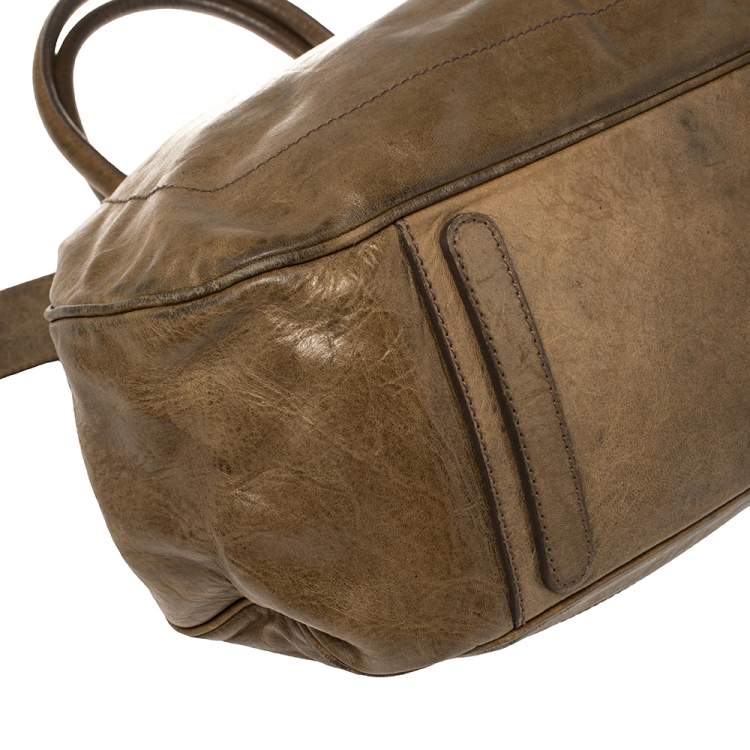 Pre Owned Dolce & Gabbana Brown Leather Miss Romantique Frame Satchel