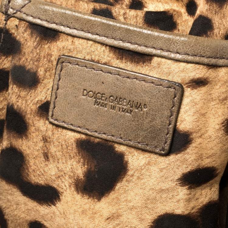 Pre Owned Dolce & Gabbana Brown Leather Miss Romantique Frame Satchel