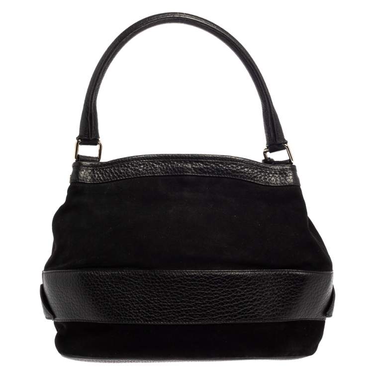Pre Owned Dolce & Gabbana Black Suede and Leather Miss Loop Hobo