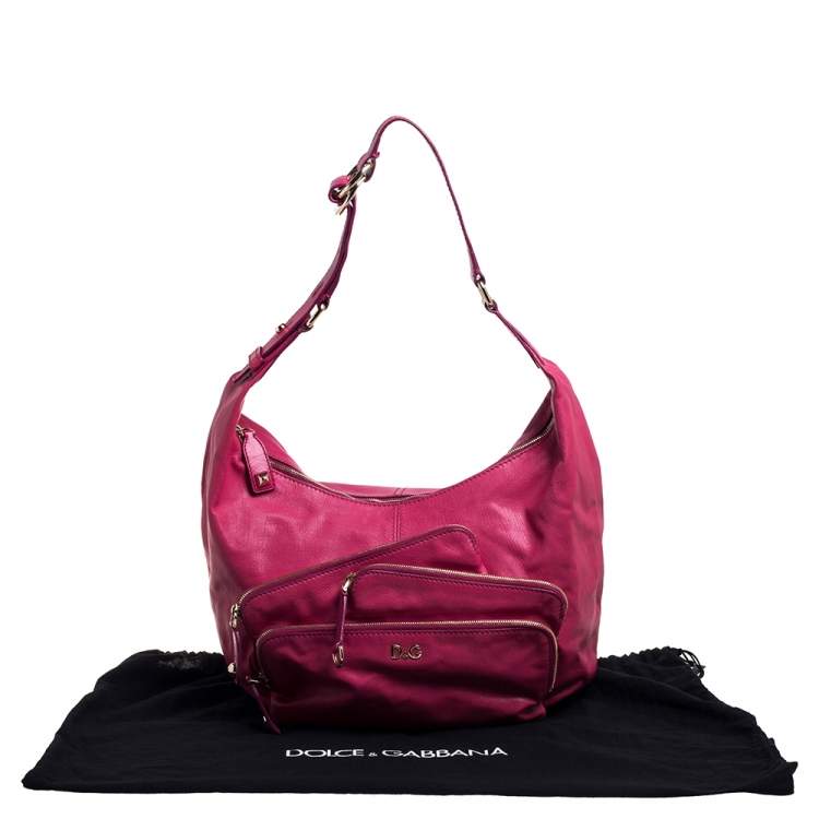 Pre Owned Dolce & Gabbana Pink Leather Mindy Hobo Bag