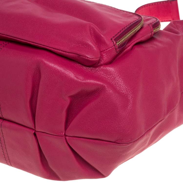 Pre Owned Dolce & Gabbana Pink Leather Mindy Hobo Bag