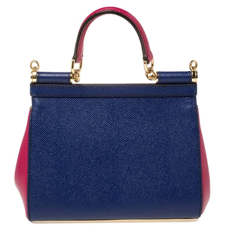 Pre Owned Dolce and Gabbana Multicolor Leather Small Miss Sicily Top Handle Bag