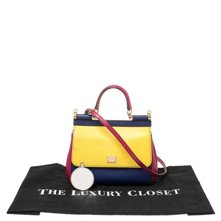 Pre Owned Dolce and Gabbana Multicolor Leather Small Miss Sicily Top Handle Bag