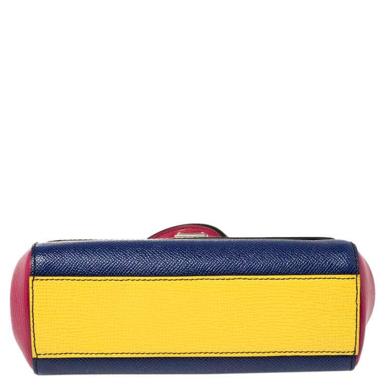 Pre Owned Dolce and Gabbana Multicolor Leather Small Miss Sicily Top Handle Bag