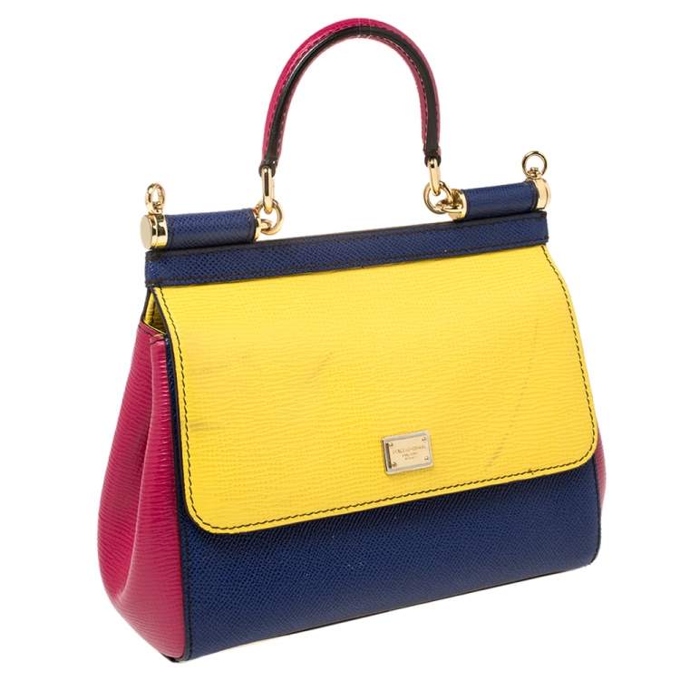 Pre Owned Dolce and Gabbana Multicolor Leather Small Miss Sicily Top Handle Bag