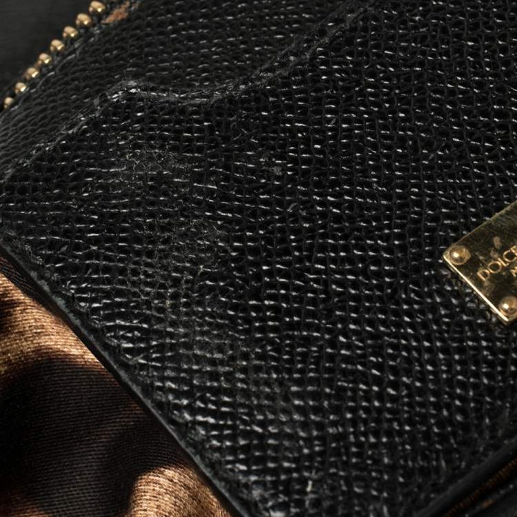 Pre Owned Dolce & Gabbana Black Leather Medium Miss Sicily Top Handle Bag
