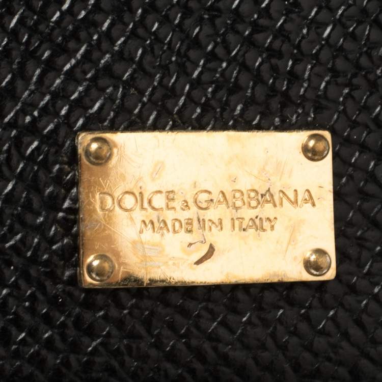 Pre Owned Dolce & Gabbana Black Leather Medium Miss Sicily Top Handle Bag