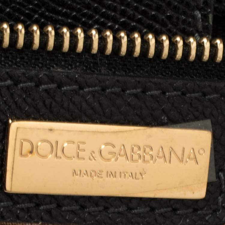 Pre Owned Dolce & Gabbana Black Leather Large Miss Sicily Top Handle Bag