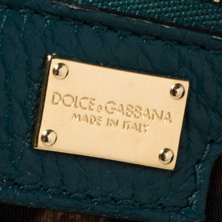 Pre Owned Dolce & Gabbana Green Leather Medium Miss Sicily Top Handle Bag