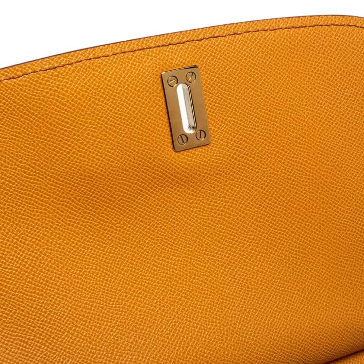 Pre Owned Dolce & Gabbana Orange Leather Miss Monica Top Handle Bag