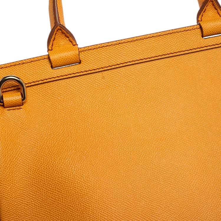 Pre Owned Dolce & Gabbana Orange Leather Miss Monica Top Handle Bag