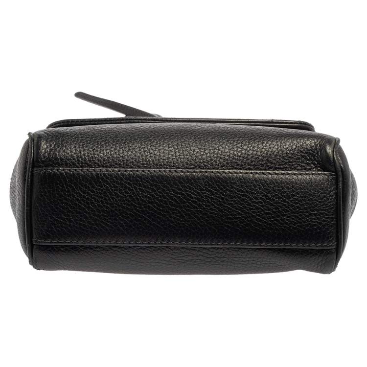 Pre Owned Dolce and Gabbana Black Leather Small Miss Sicily Top Handle Bag