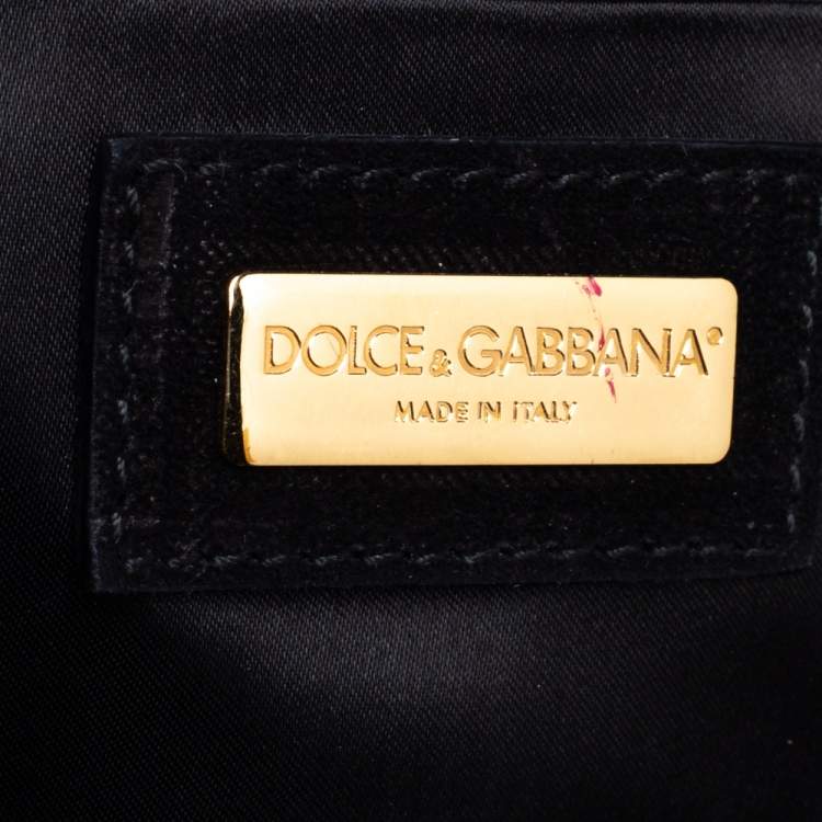 Pre Owned Dolce & Gabbana Black Sequin Small Sicily Top Handle Bag