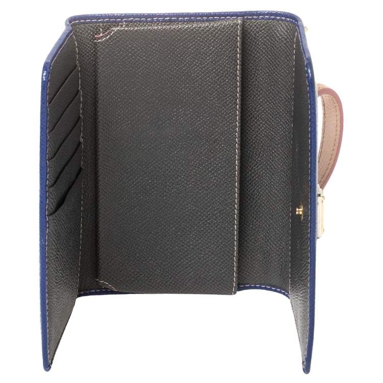 Pre Owned Dolce & Gabbana Blue Leather Miss Sicily Von Wallet on Chain