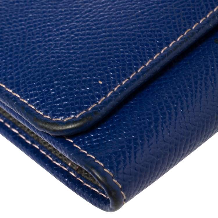 Pre Owned Dolce & Gabbana Blue Leather Miss Sicily Von Wallet on Chain
