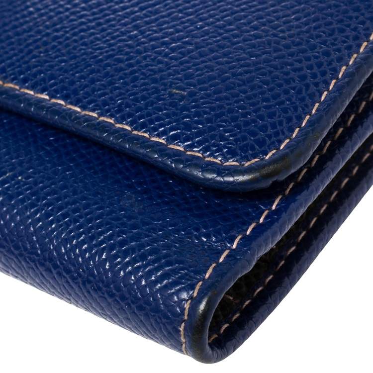 Pre Owned Dolce & Gabbana Blue Leather Miss Sicily Von Wallet on Chain