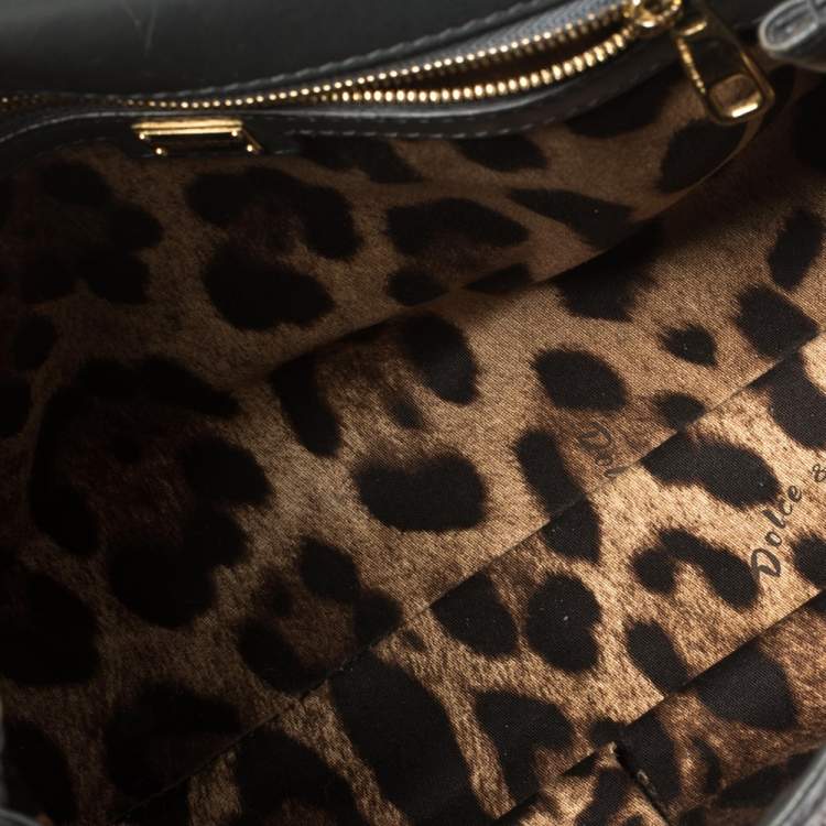 Pre Owned Dolce & Gabbana Deep Green Python Medium Miss Sicily Top Handle Bag