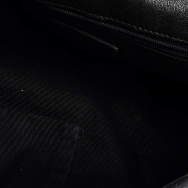 Pre Owned Dolce & Gabbana Black/Brown Leopard Print Coated Canvas and Leather Large Miss Sicily Top Handle Bag
