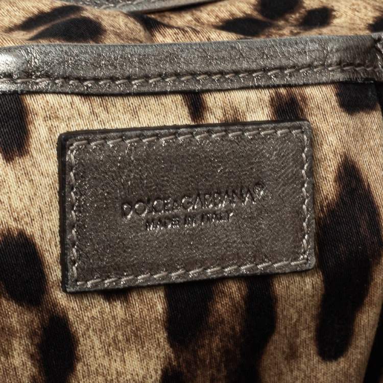 Pre Owned Dolce and Gabbana Metallic Pleated  Leather Miss Bye Bye Tote