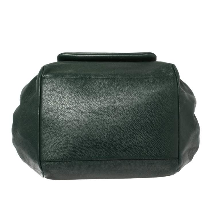 Pre Owned Dolce & Gabbana Dark Green Leather Large New Miss Sicily Top Handle Bag