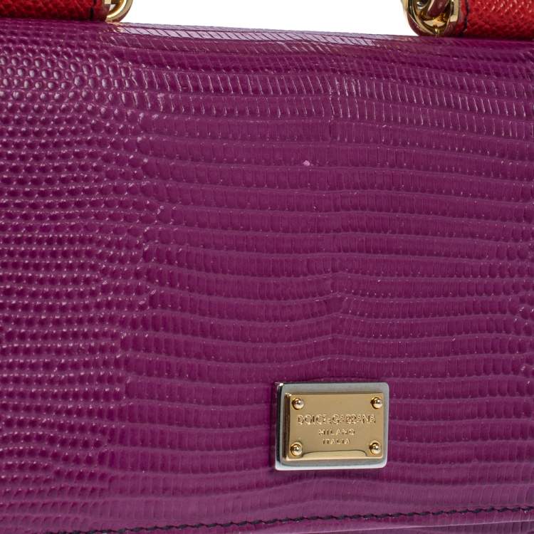 Pre Owned Dolce & Gabbana Multicolor Lizard Embossed Leather Miss Sicily Von Wallet
