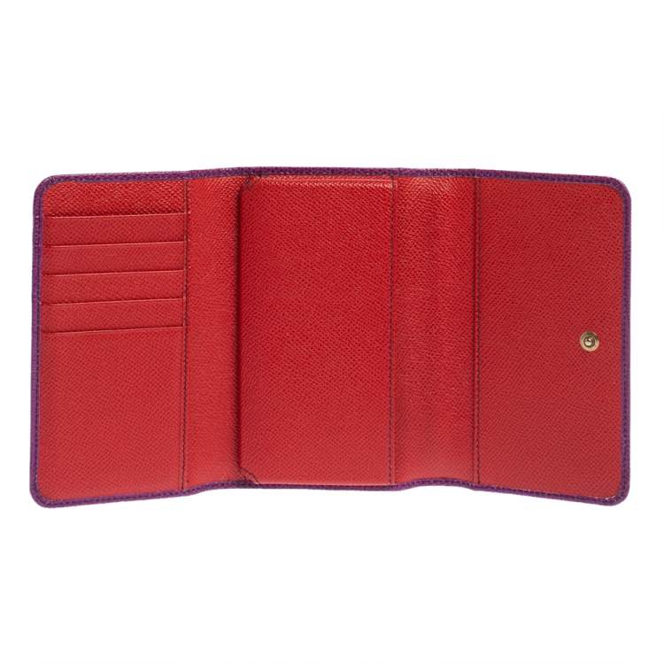 Pre Owned Dolce & Gabbana Multicolor Lizard Embossed Leather Miss Sicily Von Wallet
