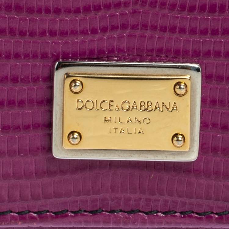 Pre Owned Dolce & Gabbana Multicolor Lizard Embossed Leather Miss Sicily Von Wallet