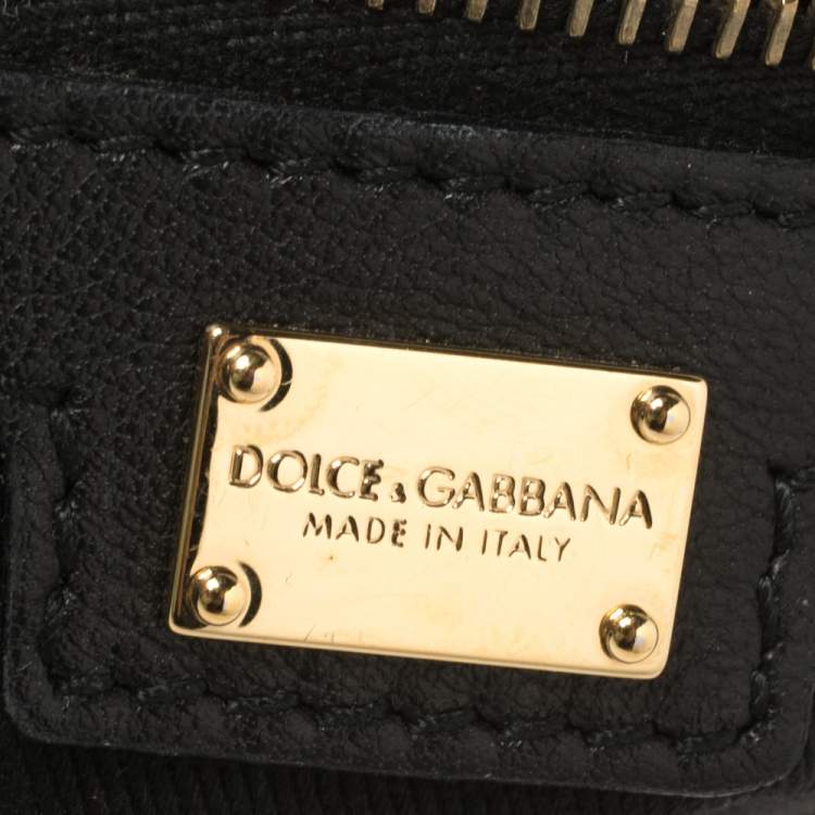 Pre Owned Dolce & Gabbana Brown/Black Leopard Print Coated Canvas and Leather Medium Miss Sicily Top Handle Bag