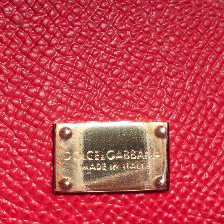 Pre Owned Dolce & Gabbana Fuchsia Leather Medium Miss Sicily Top Handle Bag