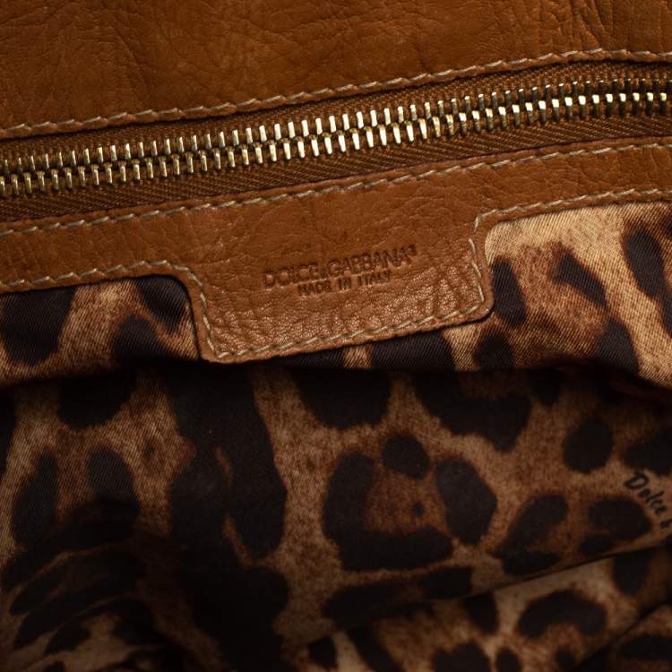 Pre Owned Dolce & Gabbana Brown Leather D-Ring Hobo