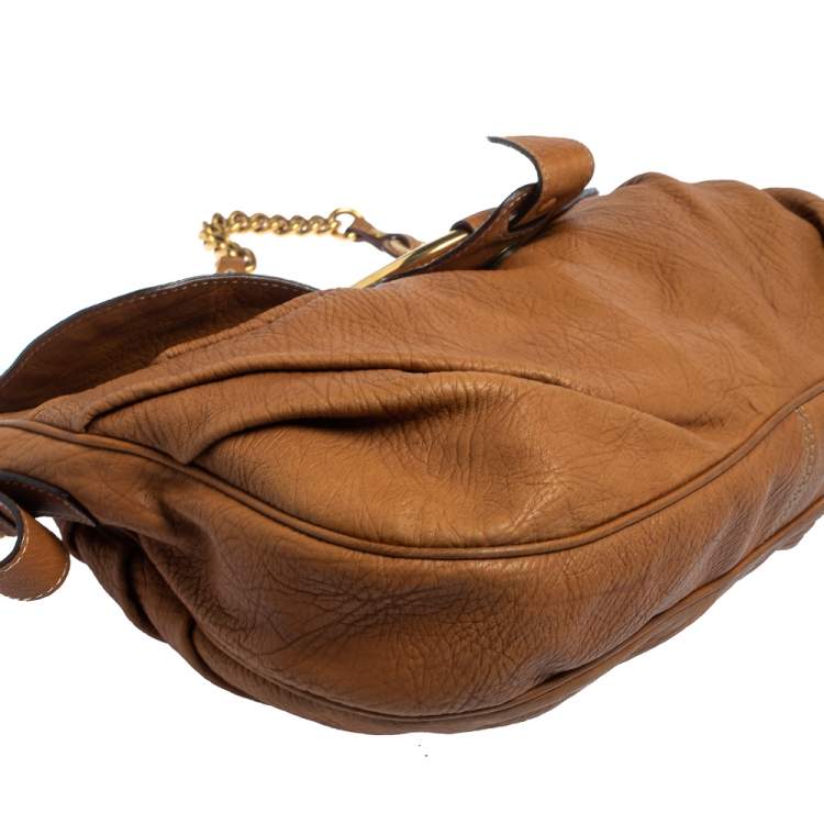 Pre Owned Dolce & Gabbana Brown Leather D-Ring Hobo