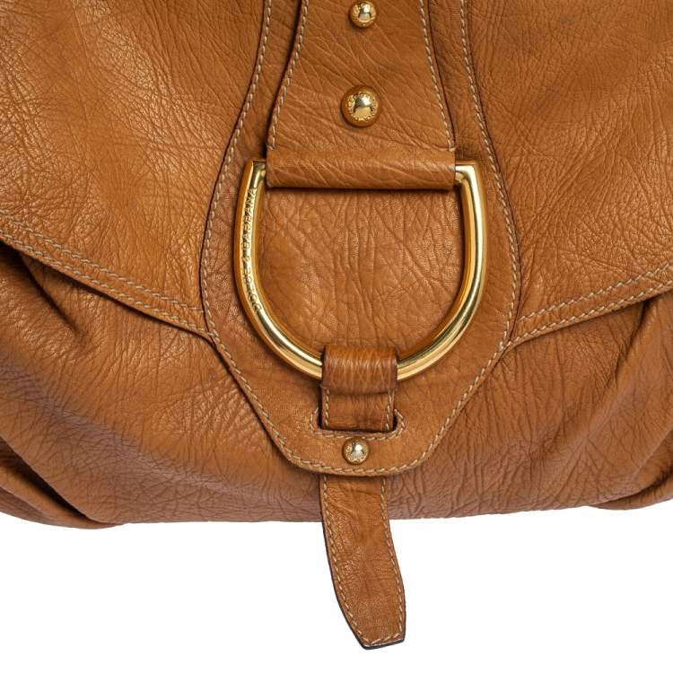 Pre Owned Dolce & Gabbana Brown Leather D-Ring Hobo