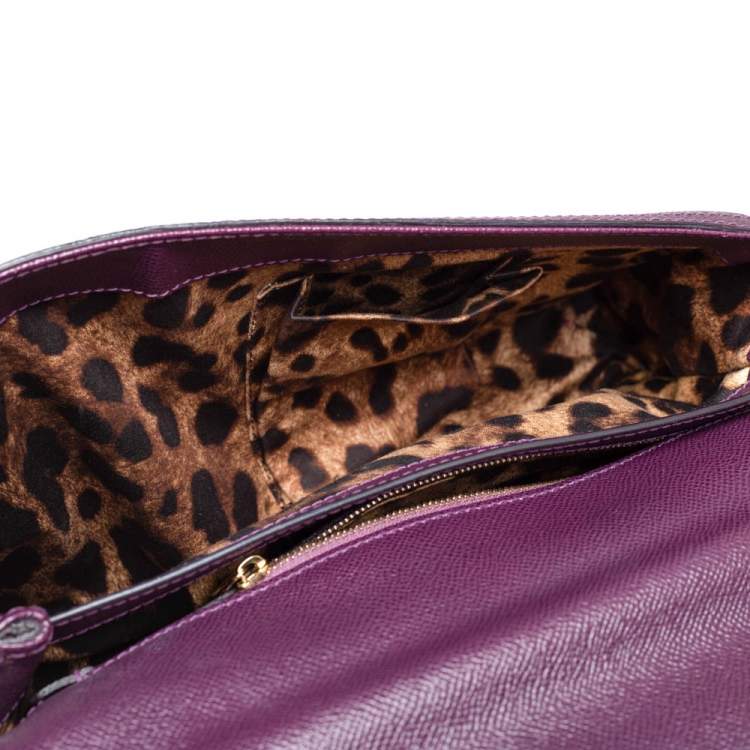 مملوكة مسبقًا Dolce & Gabbana Purple Leather Top Handle Bag