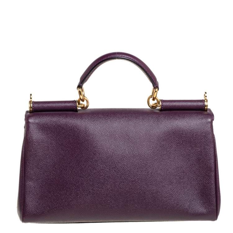 مملوكة مسبقًا Dolce & Gabbana Purple Leather Top Handle Bag