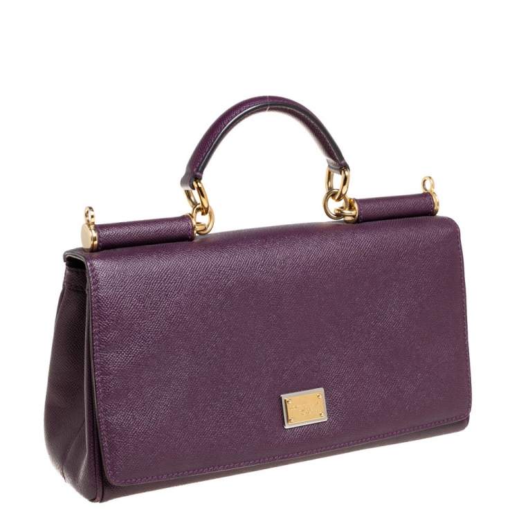 مملوكة مسبقًا Dolce & Gabbana Purple Leather Top Handle Bag