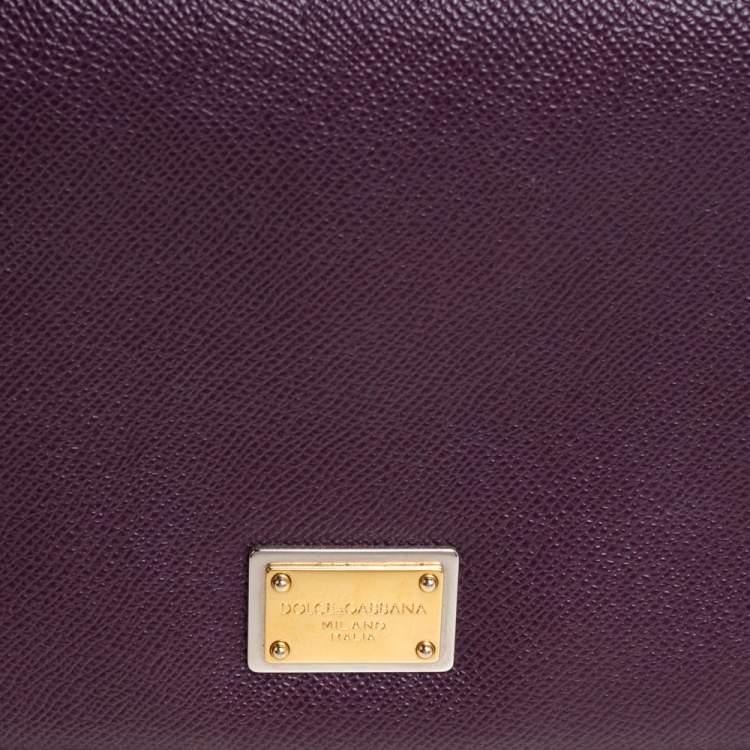مملوكة مسبقًا Dolce & Gabbana Purple Leather Top Handle Bag