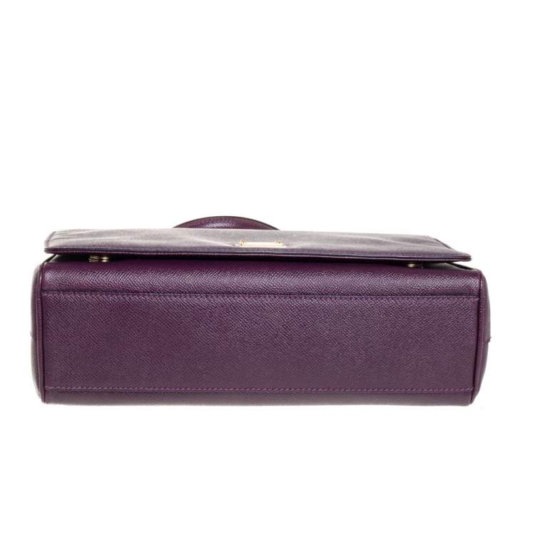 مملوكة مسبقًا Dolce & Gabbana Purple Leather Top Handle Bag