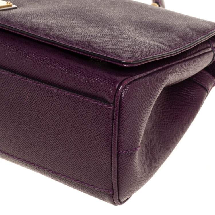 مملوكة مسبقًا Dolce & Gabbana Purple Leather Top Handle Bag