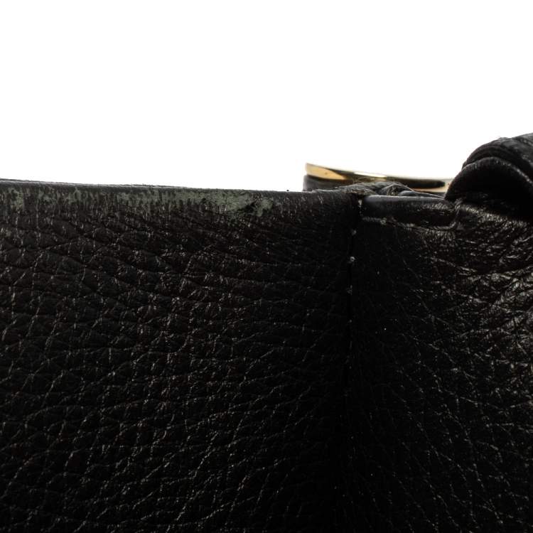 Pre Owned Dolce & Gabbana Black Leather Large Miss Sicily Top Handle Bag