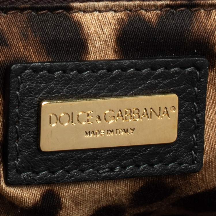 Pre Owned Dolce & Gabbana Black Leather Large Miss Sicily Top Handle Bag