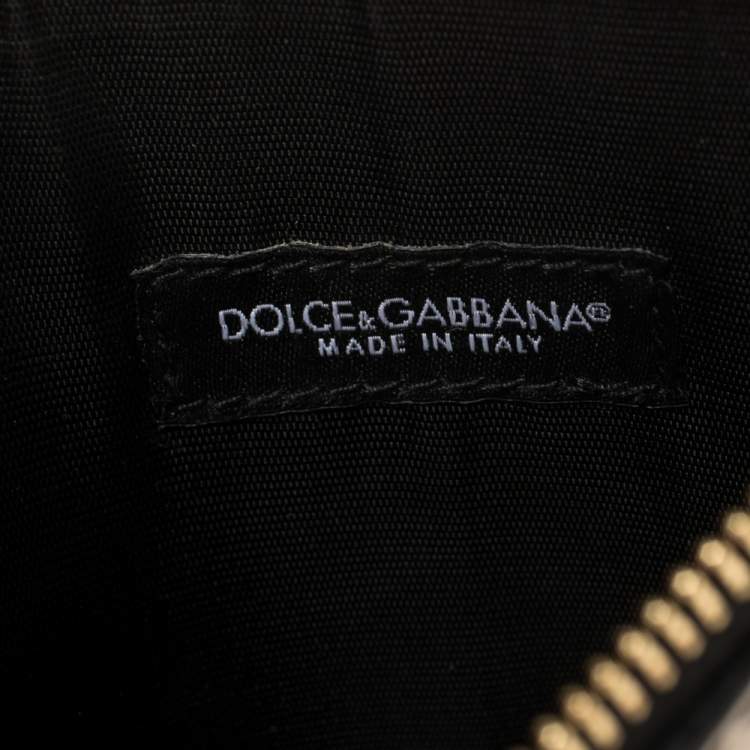 Pre Owned Dolce & Gabbana Multicolor Floral Print Leather Zip Card Holder 